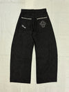 Cross logo lace denim 【yung】
