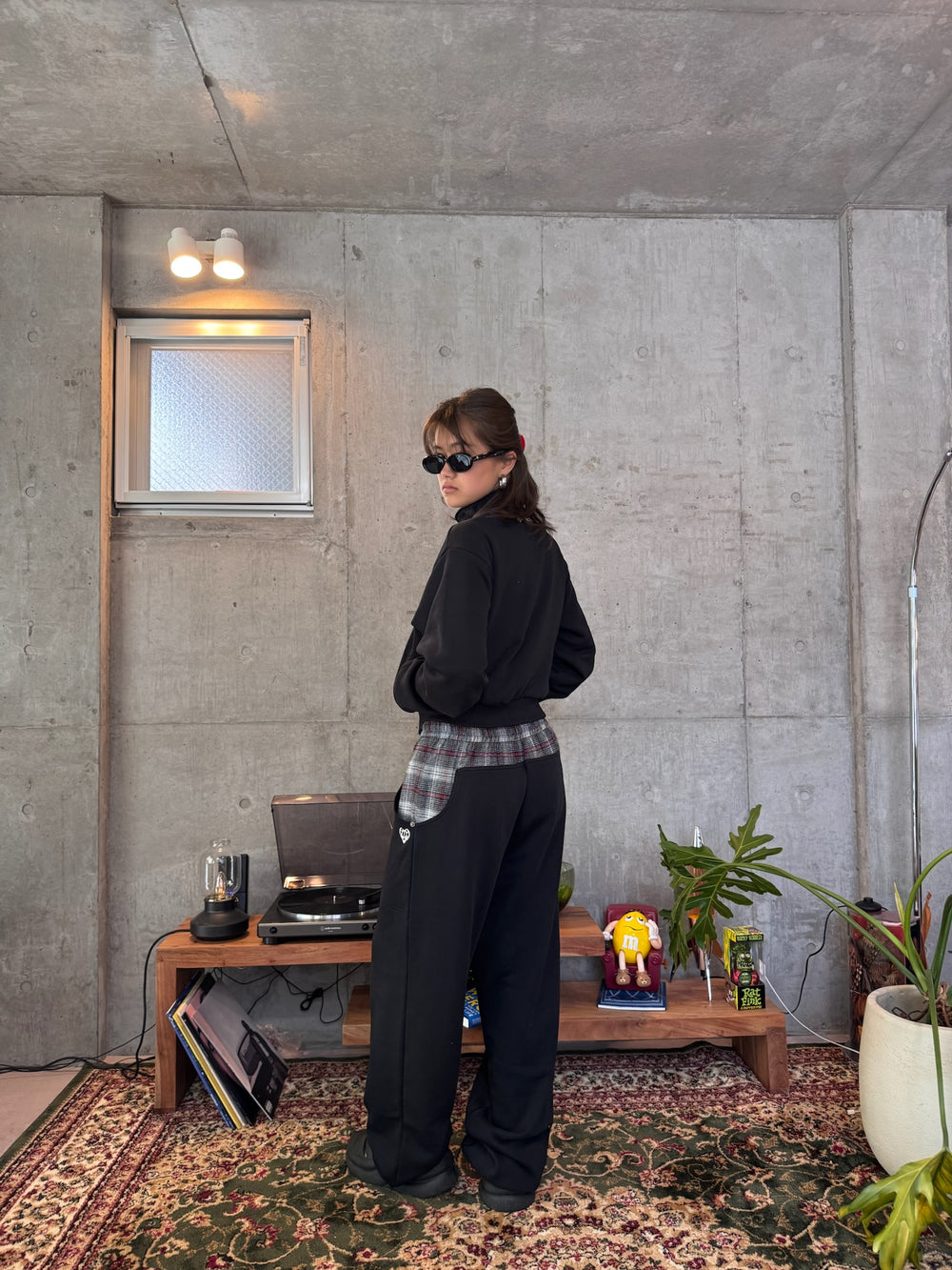 check switching sweat pants – YZ