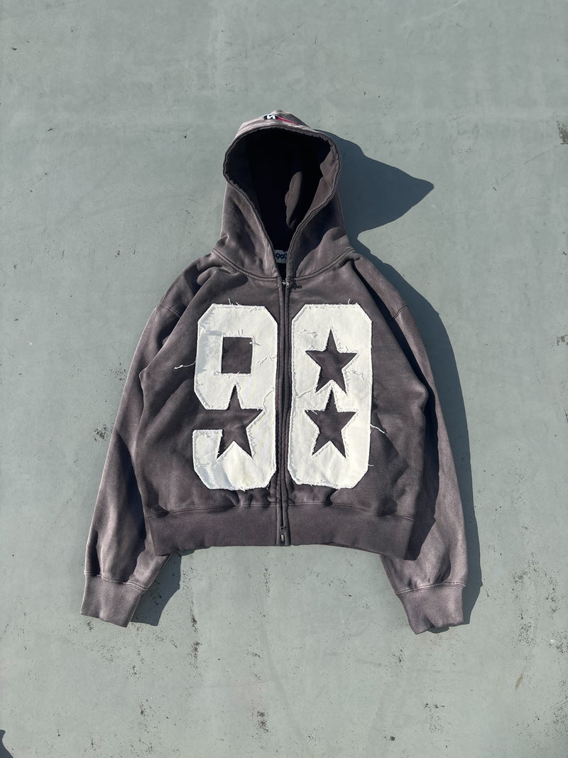 トップス 9090 numbering logo zip hoodie Numbering Logo Zip Hoodie – YZ