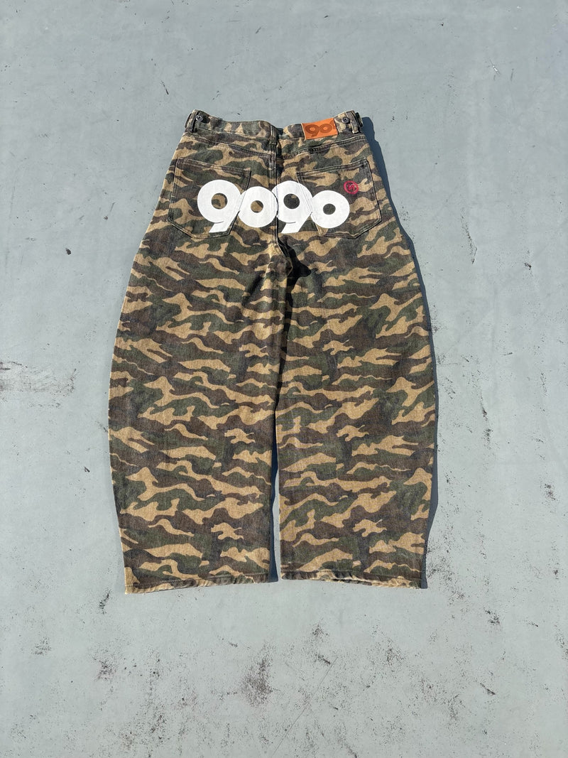 9090 CAMOUFLAGE DENIM★ 9090 OG Logo Painted Denim Pants – YZ