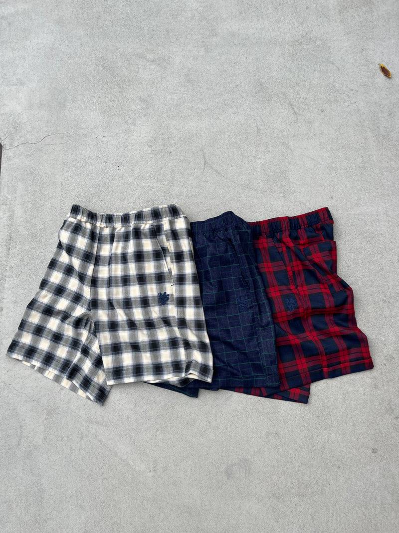 relaxed check shorts