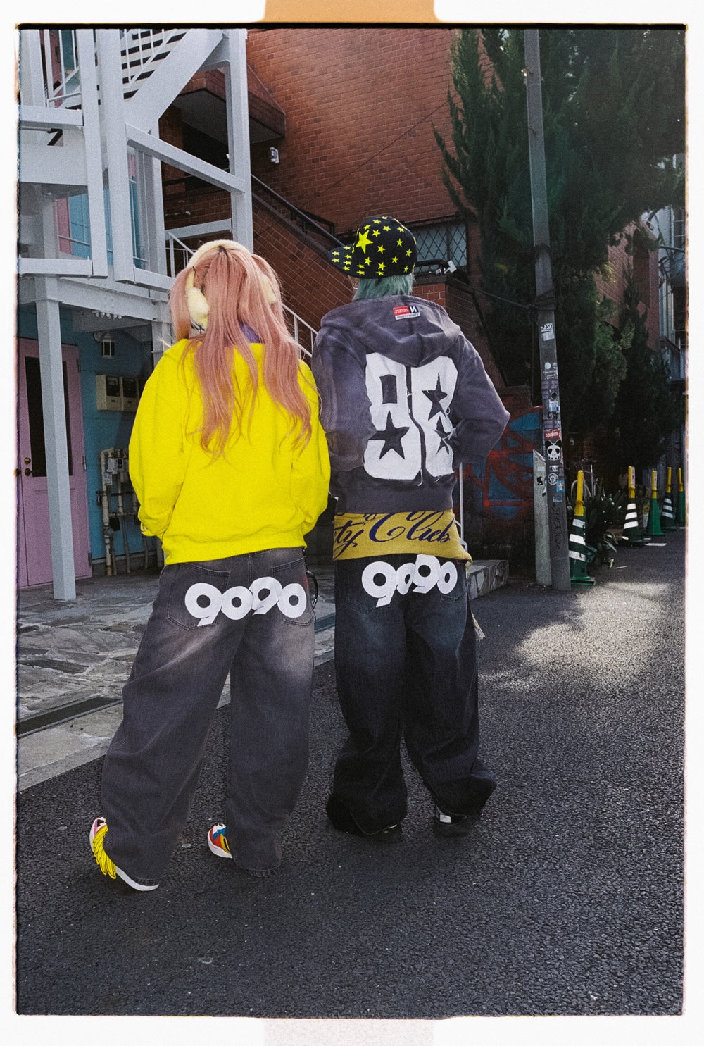 9090 OG Logo Painted Denim Pants リアルツリー