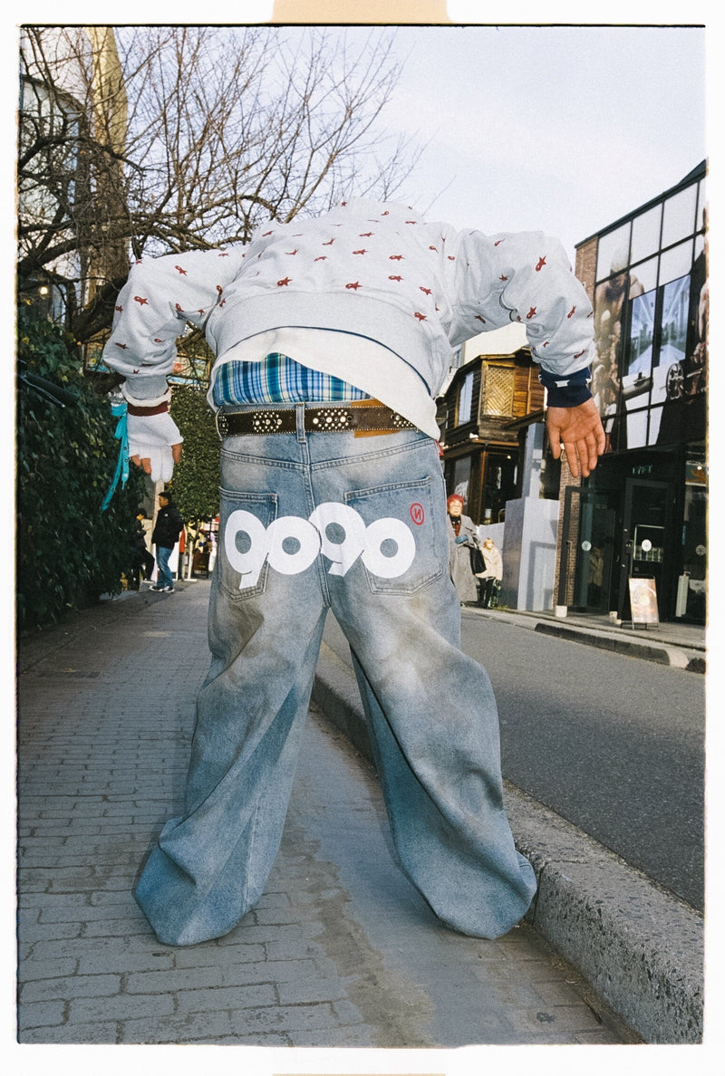 9090 OG Logo Painted Denim Pants – YZ