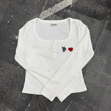 heart patch long sleeve T