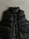 western faux leather down vest