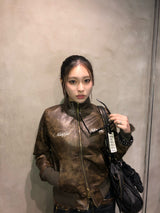 ×Ed Hardy 假皮夹克 