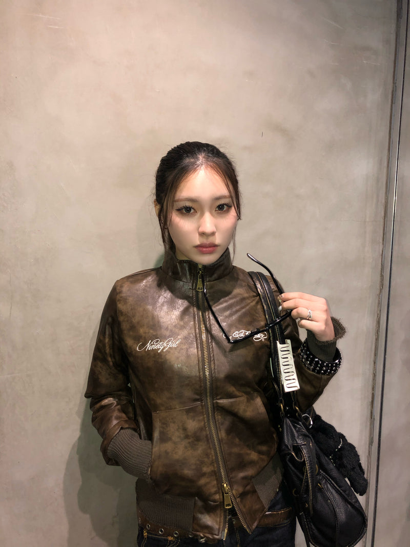 ×Ed Hardy 假皮夹克 