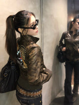 ×Ed Hardy 假皮夹克 