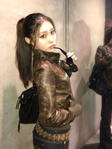 ×Ed Hardy 假皮夹克 