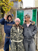 Tribal logo denim jacket 