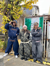 Tribal logo balloon baggy pants