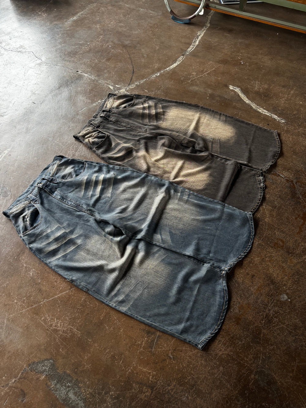 Overdyed wide baggy rayon summer denim – YZ