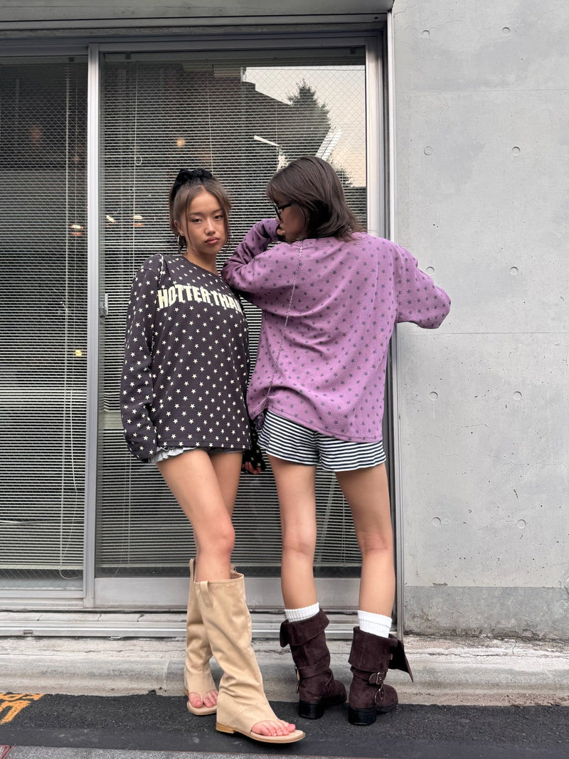 스타 와플 롱 티 