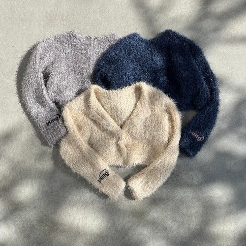 yung logo 2way lame cardigan