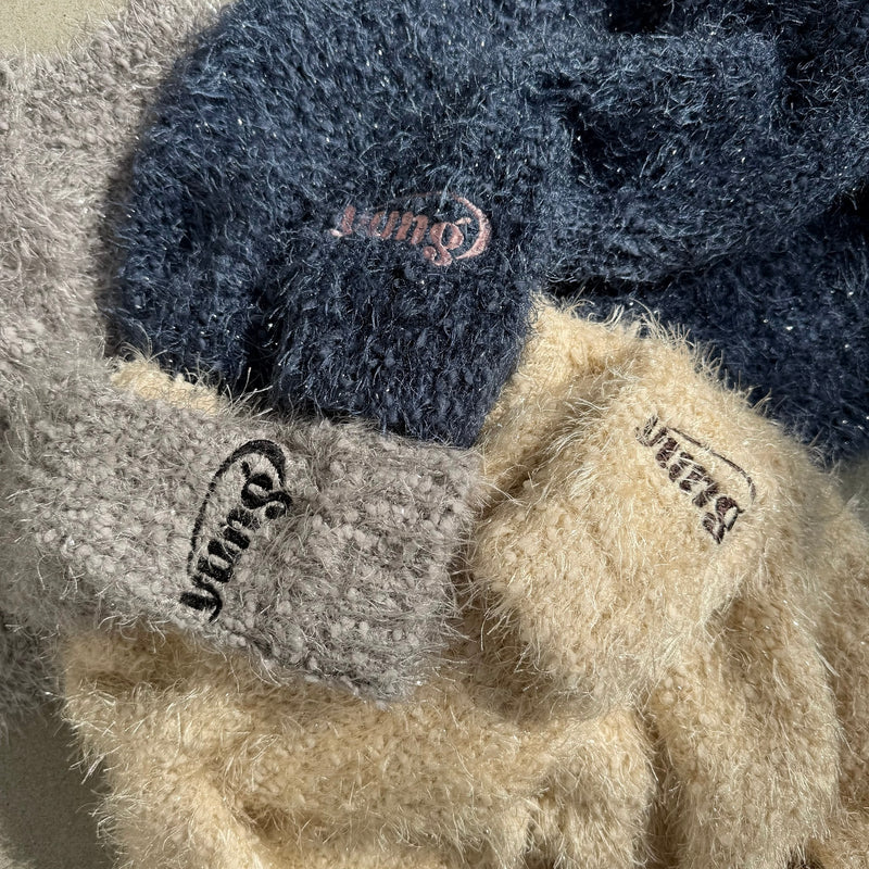 yung logo 2way lame cardigan