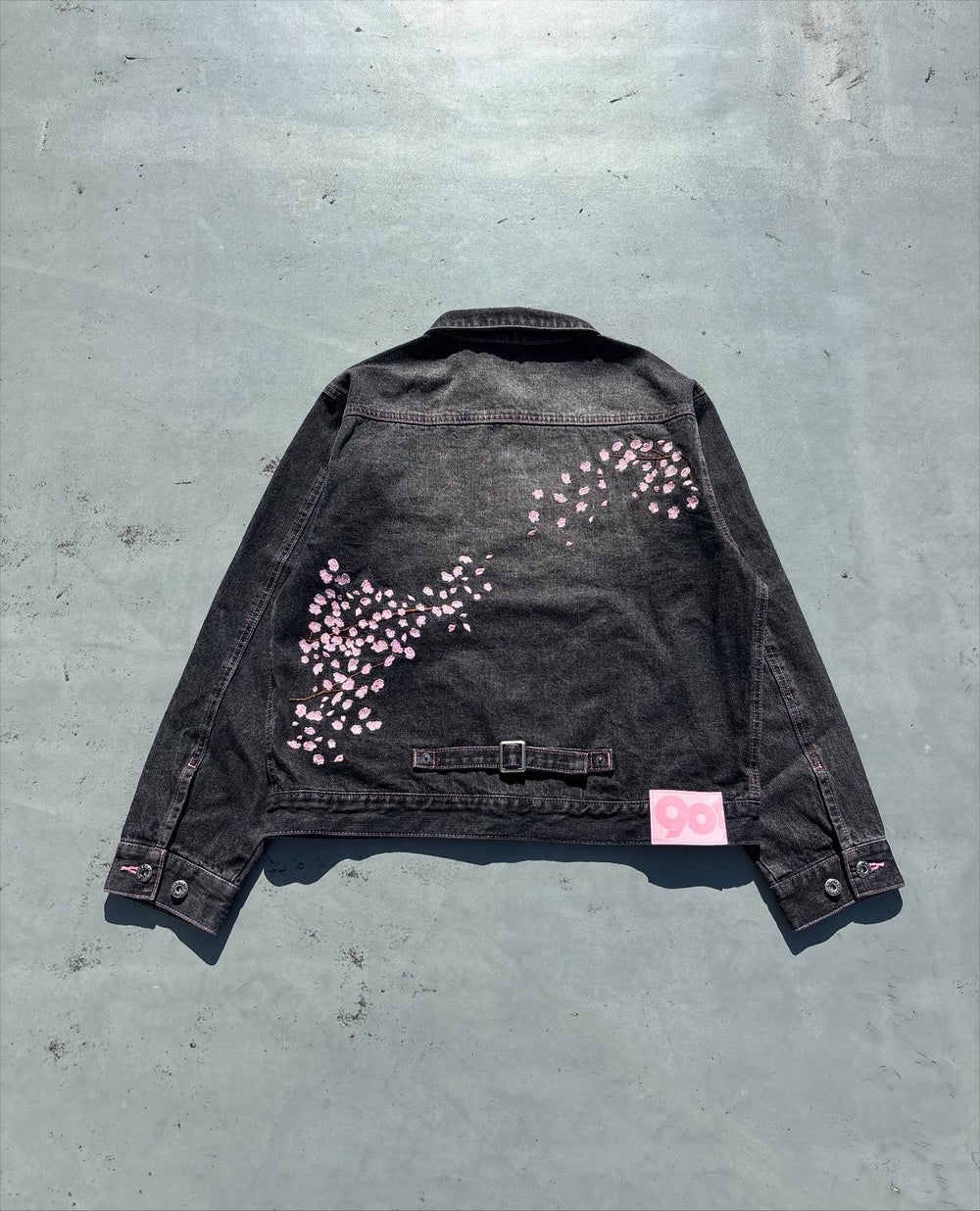 Sakura Embroidered Denim Jacket – YZ