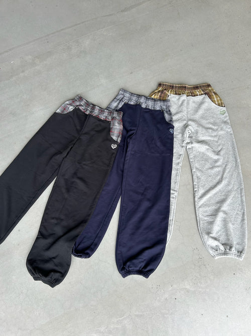 check switching sweat pants