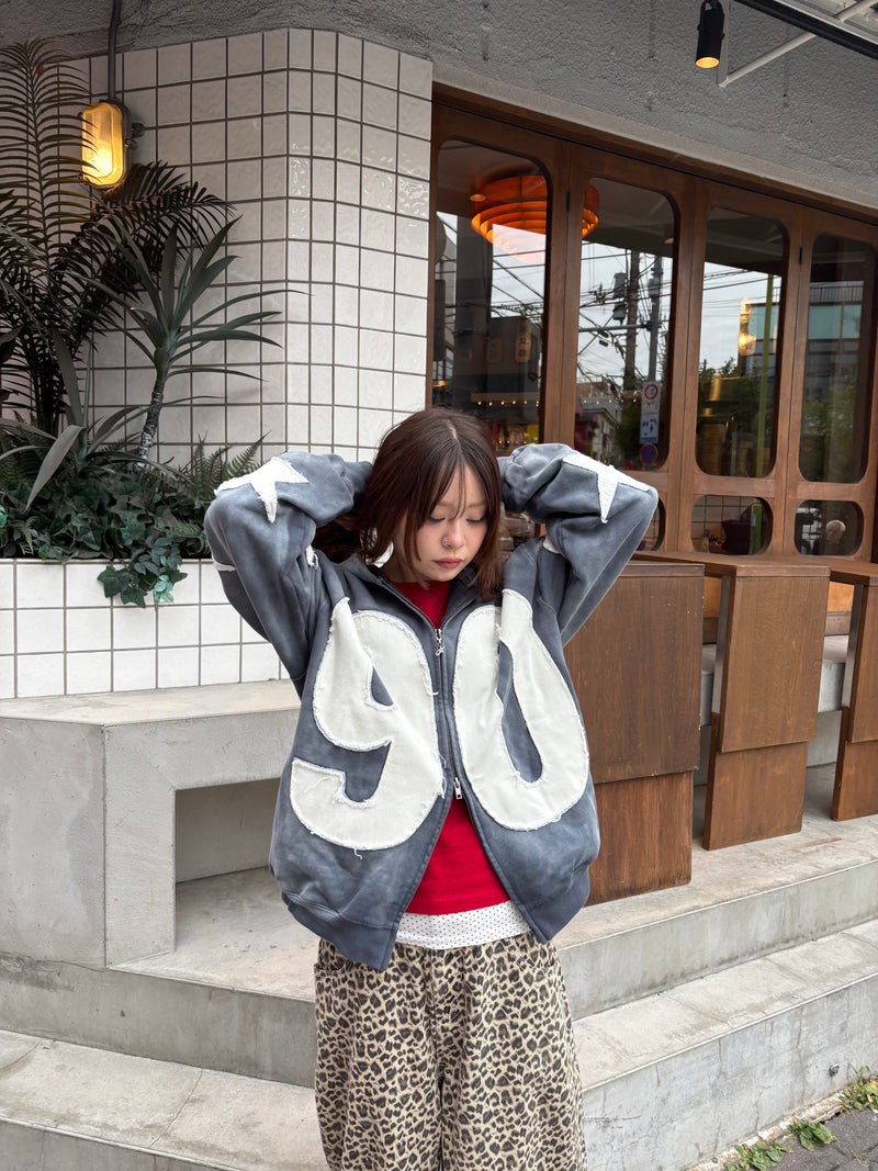 Numbering With Star Logo 拉鍊連帽衫 