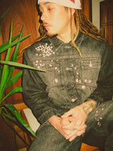 櫻花刺繡牛仔夾克 