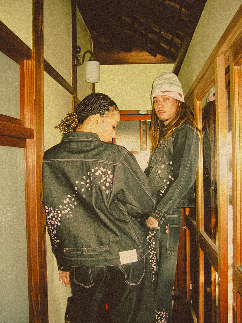 Sakura Embroidered Denim Jacket – YZ