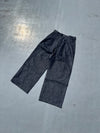 Wide tuck lame denim pants