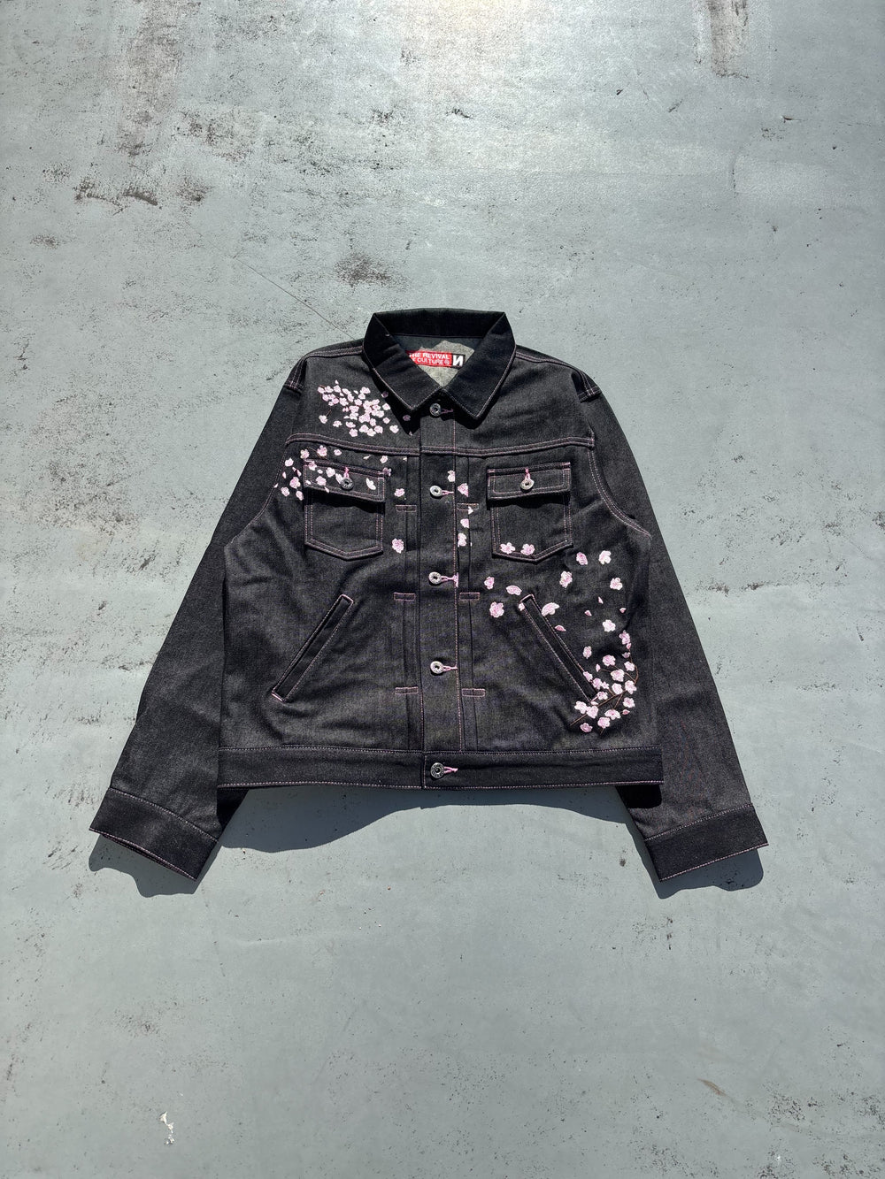 Sakura Embroidered Denim Jacket – YZ