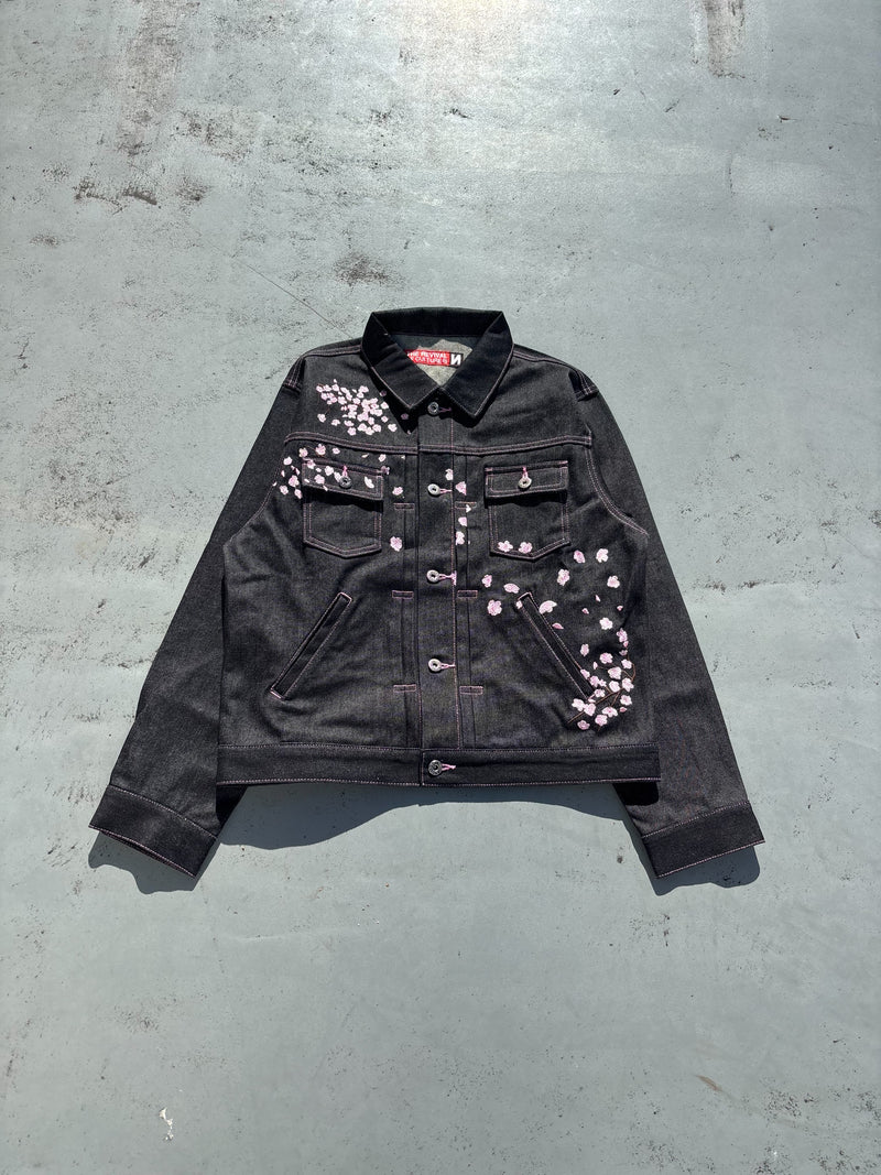 Sakura Embroidered Denim Jacket – YZ