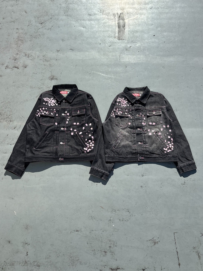 Sakura Embroidered Denim Jacket – YZ