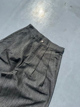 Wide tuck lame denim pants