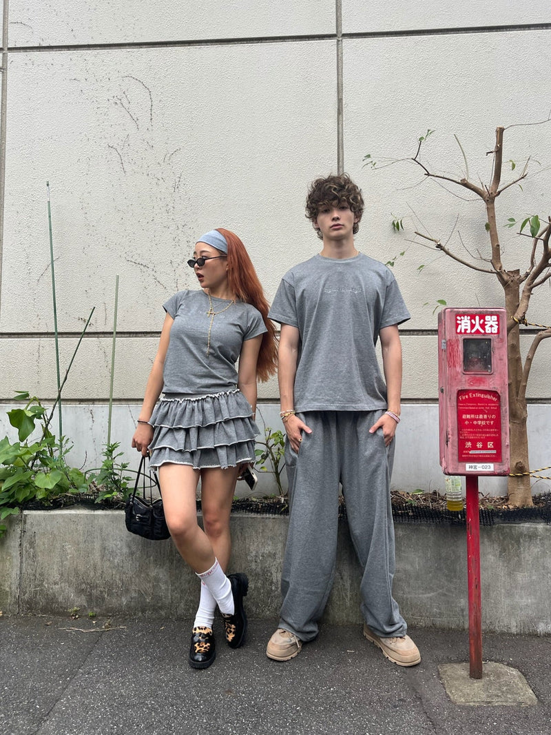 HTH Glitter Heart Logo Cropped Tee black HTH Glitter Heart