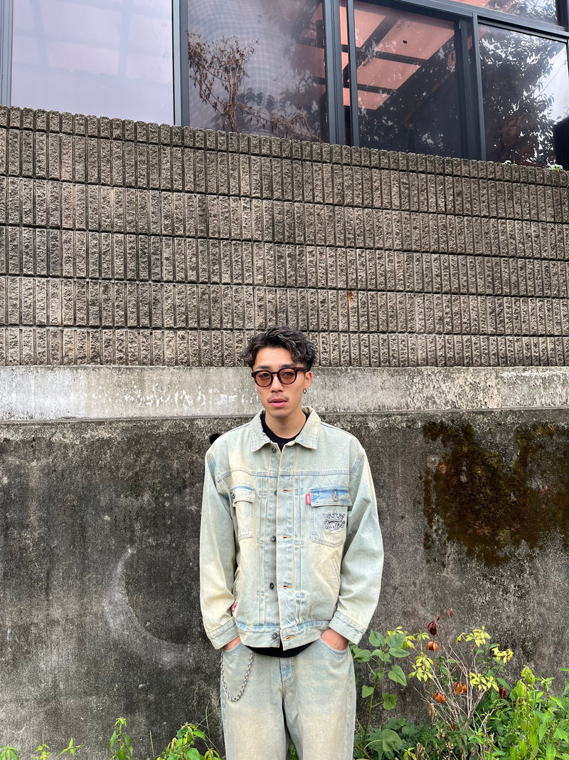 King Logo Vintage Denim Jacket – YZ King Logo Vintage Denim Jacket – YZ
