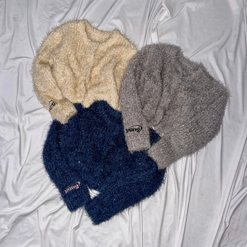 yung logo 2way lame cardigan