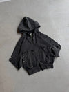 Boxing pocket short length zip hoodie