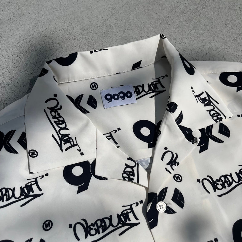 9090 × NERDUNIT Open Collar Shirt
