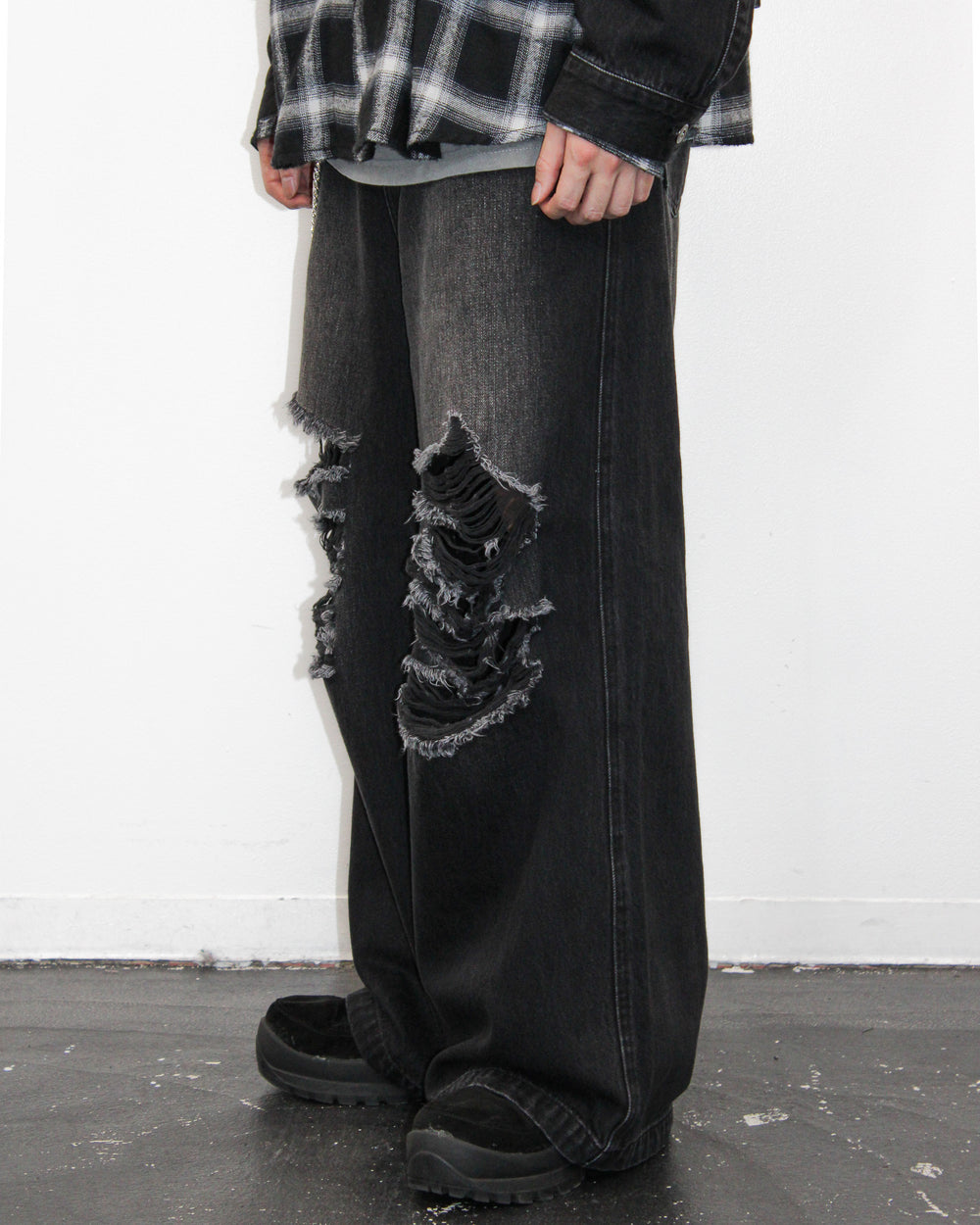 genzai Crushed Baggy Denim Pants – YZ