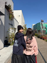 back logo appliqué zip hoodie