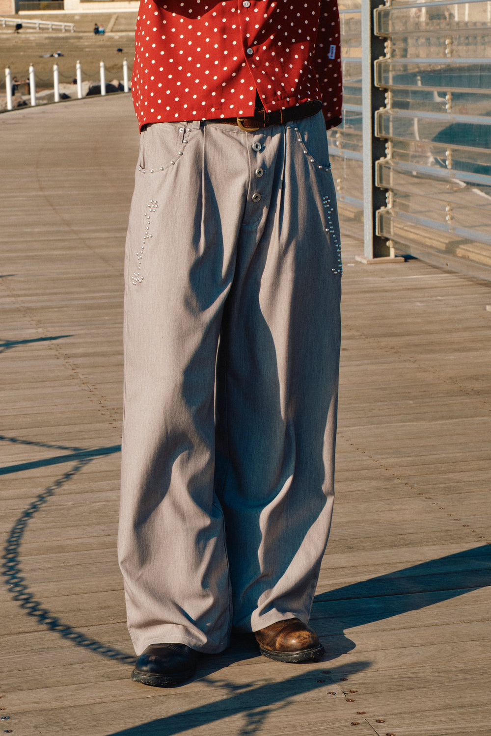 【BADWAY】Studs Five Pockets Slacks Five Pocket Stud Slacks – YZ