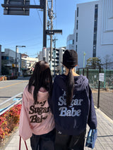 back logo appliqué zip hoodie