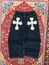 Double cross logo rigid buggy denim 