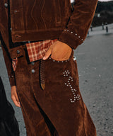 Classic studs suede pants