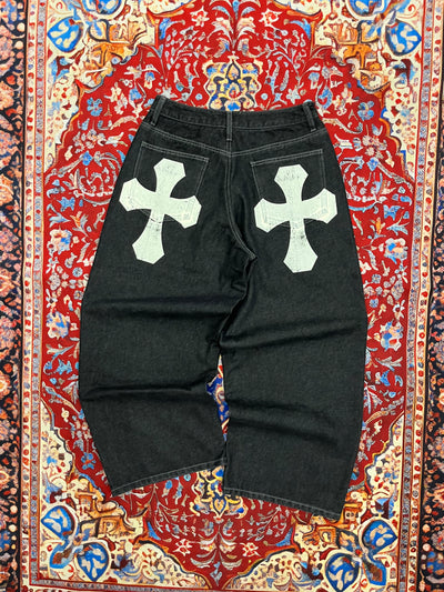 Double cross logo rigid buggy denim 