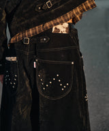 Classic studs suede pants