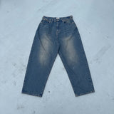 King Logo Wide TUCK DENIM PANTS