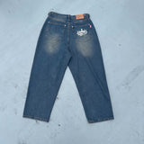 King Logo Wide TUCK DENIM PANTS