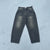 King Logo Wide Tuck Denim Pants