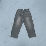 King Logo Wide Tuck Denim Pants