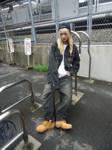 King Logo Wide Tuck Denim Pants