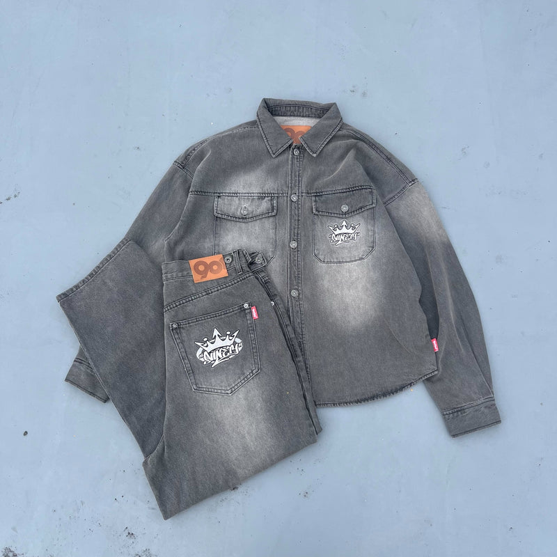 King Logo Denim L/S Shirts