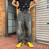 King Logo Wide TUCK DENIM PANTS