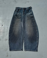 King Logo Slub Denim Buggy Pants
